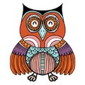 Owls Vector, Owls, coloring book for adult, Illustration Doodle Vector