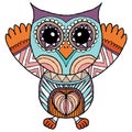 Owls Vector, Owls, coloring book for adult, Illustration Doodle Vector