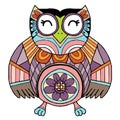 Owls Vector, Owls, coloring book for adult, Illustration Doodle Vector