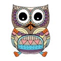 Owls Vector, Owls, coloring book for adult, Illustration Doodle Vector