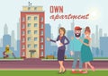 Own Apartment. Vector Flat Illustration.