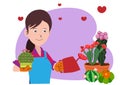 The owner of the cactus flower shop, she takes good care of the plants and maintains them. Make the tree at her shop beautiful.