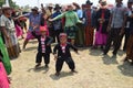 Dancing accompanied the traditional arts event of Sapi Sono festival Royalty Free Stock Photo