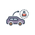 Color illustration icon for Owner, possessor and car