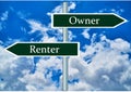 Owner and Renter signs. Royalty Free Stock Photo