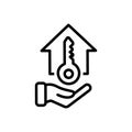 Black line icon for Ownership, proprietorship and holding Royalty Free Stock Photo