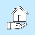 Ownership insurance sticker icon. Simple thin line, outline of real estate icons for ui and ux, website or mobile