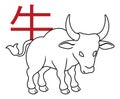Ox Bull Chinese Zodiac Horoscope Animal Year Sign Royalty Free Stock Photo