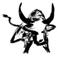 Ox, bull, cow on white background. Lunar horoscope sign ox, bull, cow. Chinese Happy new year 2021. Year of the ox. Lunar new year