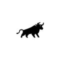 Ox silhouette isolated bulls icons. Vector illustration of a bull.