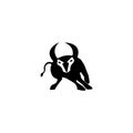 Ox silhouette isolated bulls icons. Vector illustration of a bull. graphic