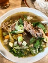 ox tail soup, traditional, indonesian cullinary, sop janda, Bandung, West java Royalty Free Stock Photo