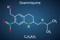 Oxamniquine molecule. It is member of quinolines, anthelmintic with schistosomicidal activity against Schistosoma