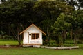 White-coloured wooden housein Oxapampa city