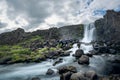 Oxarafoss waterfall in Thingvellir National Park Iceland