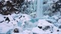 Oxararfoss Waterfall In Winter, Thingvellir National Park, Iceland