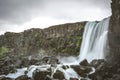 Oxararfoss waterfall in Pingvellir or Thingvellir National Park