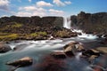 Oxararfoss waterfall in Thingvellir Royalty Free Stock Photo