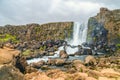 Oxararfoss waterfall.Thingvellir National Park.Iceland Royalty Free Stock Photo