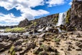 Oxararfoss waterfall, Thingvellir National Park, Iceland Royalty Free Stock Photo