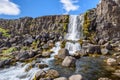 Oxararfoss waterfall, Thingvellir National Park, Iceland Royalty Free Stock Photo