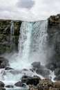 Oxararfoss waterfall in Thingvellir National park, Iceland Royalty Free Stock Photo