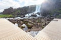 Oxararfoss waterfall in Thingvellir national park Royalty Free Stock Photo