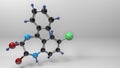 Oxazepam molecule structure illustration.