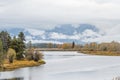 Oxbow Bend at Snake River and Mount Moran in Grand Teton, Wyoming Royalty Free Stock Photo