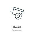 Oxcart outline vector icon. Thin line black oxcart icon, flat vector simple element illustration from editable transportation