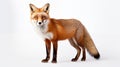 foxes on white background, they are small to medium-sized, omnivorous mammals