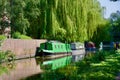 Canal boats in the summer sunlight Royalty Free Stock Photo