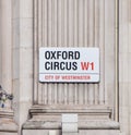 Oxford Circus sign detail, London UK