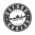 Oxford England Round Stamp Icon Skyline City Design Badge Rubber.