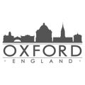 Oxford England Skyline Silhouette Design City Vector Art Famous Buildings.