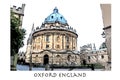 Oxford England. Travel illustration. Architecture.