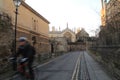 Speed cycling at the old city centre