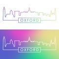 Oxford, Ohio skyline. Colorful linear style. Royalty Free Stock Photo