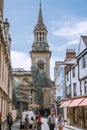 Oxford, Old street of Oxford with cafes and student\'s accommodation houses