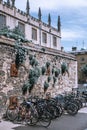 Oxford, Old street of Oxford with cafes and student\'s accommodation houses Royalty Free Stock Photo