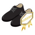 Oxford shoes icon isometric vector. Classic leather black men shoes with lacing Royalty Free Stock Photo