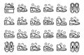 Oxford shoes icons set outline vector. Formal men
