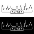 Oxford skyline. Linear style. Royalty Free Stock Photo