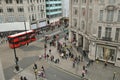 Oxford Steet and Regent Street crossroads with traffic , London