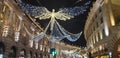 Oxford street london England christmas decor new year 2019 angels lights Royalty Free Stock Photo