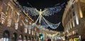 Oxford street london England christmas decor new year 2019 angels lights Royalty Free Stock Photo