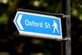 Oxford street sign in London England UK