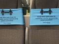 Oxford, UK - August 2020: Covid social distancing measures on a train