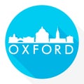 Oxford, UK Flat Icon. Skyline Silhouette Design. City Vector Art Famous Buildings.