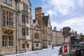 Oxford, Old street of Oxford with cafes and student\'s accommodation houses